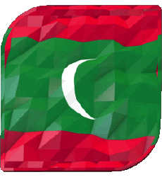 Bandiere Asia Maldive Quadrato 