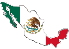 Banderas América México Mapa 