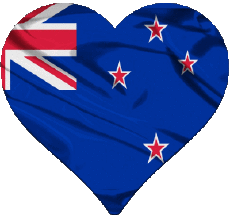 Flags Oceania New Zealand Heart 