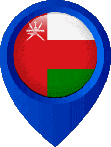 Flags Asia Oman Location Pin 