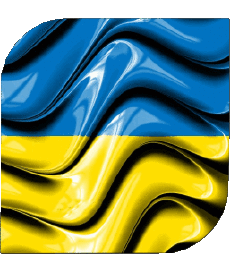 Flags Europe Ukraine Square 