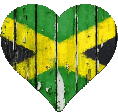 Drapeaux Amériques Jamaïque Coeur 