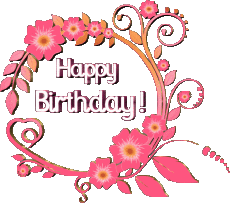 Messages Anglais Happy Birthday Floral 022 