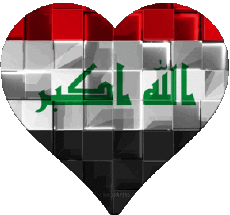 Fahnen Asien Irak Herz 