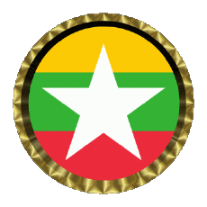 Fahnen Asien Birma Rund - Ringe 