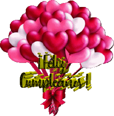 Mensajes Español Feliz Cumpleaños Globos - Confeti 009 