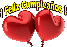 Nachrichten Spanisch Feliz Cumpleaños Globos - Confeti 005 