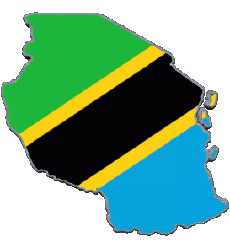 Fahnen Afrika Tansania Karte 