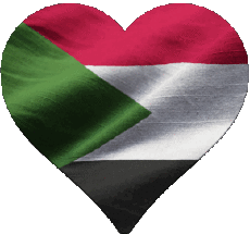 Banderas África Sudán Corazón 