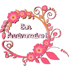 Messages French Bon Anniversaire Floral Transparent Background 022 