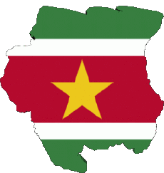Fahnen Amerika Suriname Karte 
