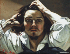 Gustave Courbet - Le Désespéré-Humour - Fun Morphing - Ressemblance Peintures divers confinement covid  art recréations Getty challenge 1 Gustave Courbet - Le Désespéré