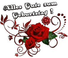 Messagi Tedesco Alles Gute zum Geburtstag Blumen Sfondo trasparente 004 