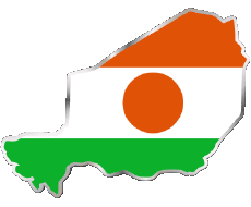 Banderas África Niger Mapa 