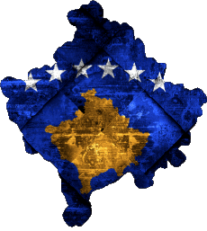 Flags Europe Kosovo Map 