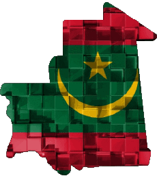 Flags Africa Mauritania Map 