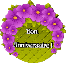 Messages French Bon Anniversaire Floral Transparent Background 019 