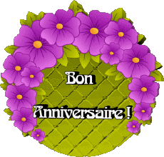 Messagi Francese Bon Anniversaire Floral 019 