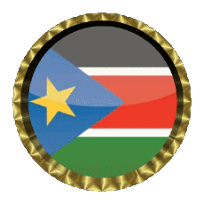 Fahnen Afrika Südsudan Rund - Ringe 