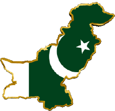 Bandiere Asia Pakistan Carta Geografica 