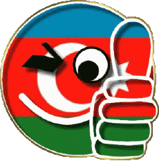 Fahnen Asien Aserbaidschan Smiley - OK 