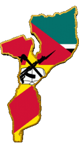 Banderas África Mozambique Mapa 