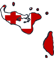 Flags Oceania Tonga Map 