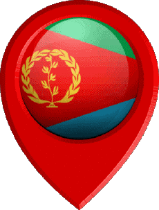 Flags Africa Eritrea Location Pin 