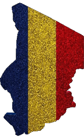 Bandiere Africa Chad Carta Geografica 