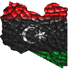 Fahnen Afrika Libyen Karte 