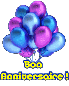Messages French Bon Anniversaire Ballons - Confetis 004 