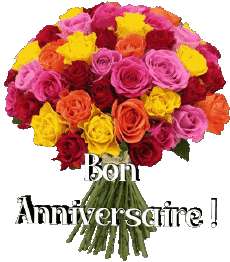 Messages Français Bon Anniversaire Floral Fond Transparent 016 