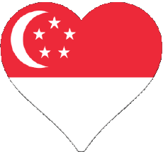 Flags Asia Singapore Heart 