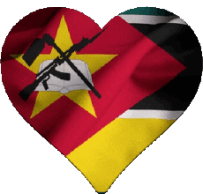 Bandiere Africa Mozambico Cuore 