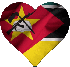 Fahnen Afrika Mozambique Herz 