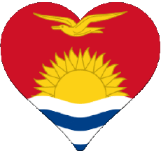 Drapeaux Océanie Kiribati Coeur 