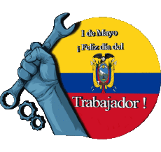 Messagi Spagnolo 1 de Mayo Feliz día del Trabajador - Colombia 