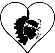 Banderas Francia Regiones Córcega Corazón 