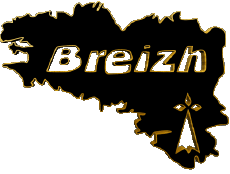 Bandiere Francia Regioni Bretagna Carta Geografica 