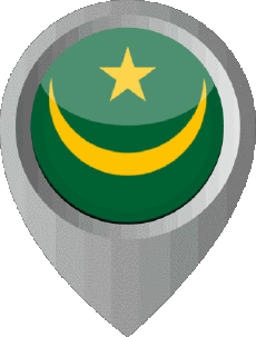 Banderas África Mauritania Marcador de ubicación 