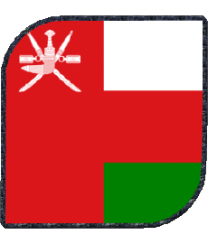Drapeaux Asie Oman Carré 
