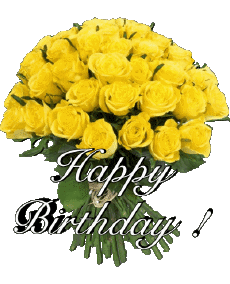 Messagi Inglese Happy Birthday Floral Sfondo trasparente 015 