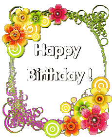 Messages Anglais Happy Birthday Floral 013 