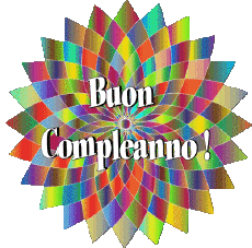 Messages Italien Buon Compleanno Astratto - Geometrico Fond Transparent 022 