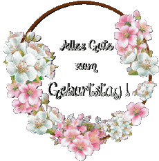 Messages Allemand Alles Gute zum Geburtstag Blumen Fond Transparent 017 
