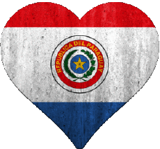 Fahnen Amerika Paraguay Herz 