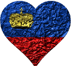 Bandiere Europa Liechtenstein Cuore 