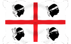 Drapeaux Europe Italie Sardaigne Ondulation 