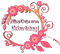Messages Allemand Alles Gute zum Geburtstag Blumen Fond Transparent 022 