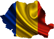 Banderas Europa Rumania Mapa 